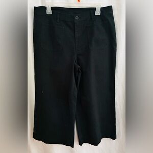 Denim & Co size 14 NWOTG black wide leg Capris 4 pockets high waisted